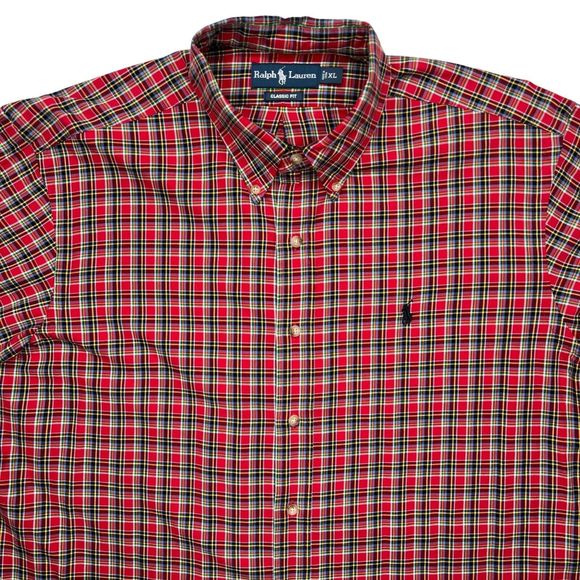 Polo Ralph Lauren Shirts Men’s XL Plaid Long Sleeve‎ Button Down Classic Fit Red - Picture 6 of 8